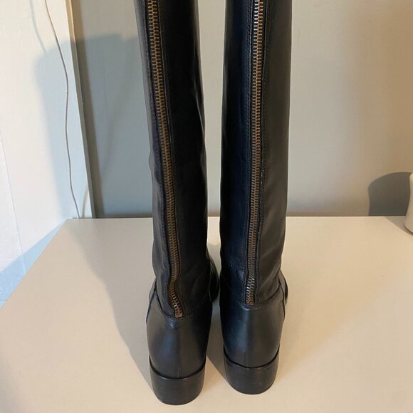 J. Crew Tall Black Leather Riding/Field Boots Women's 7 - Picture 5 of 13
